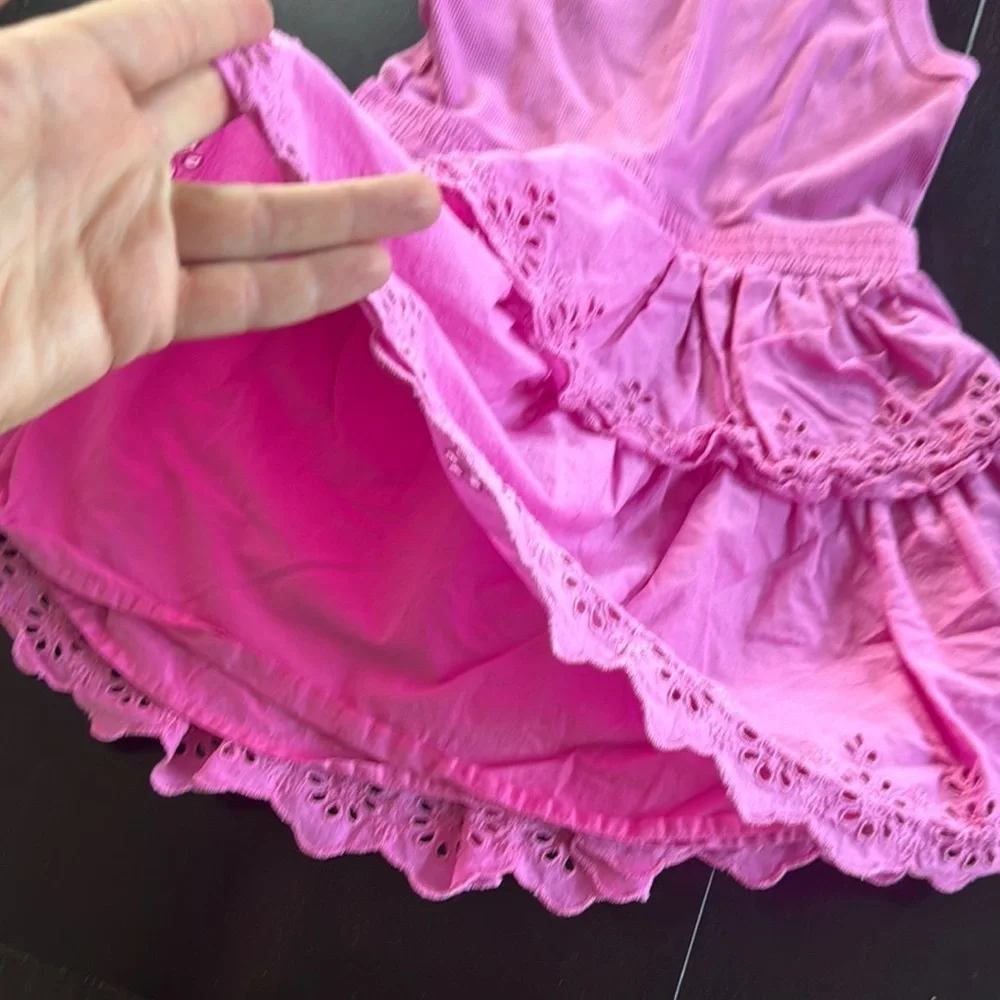 GAP Pink Sleeveless Tiered Ruffle Sundress
